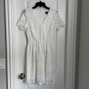 Dee Elly white lace dress, size medium